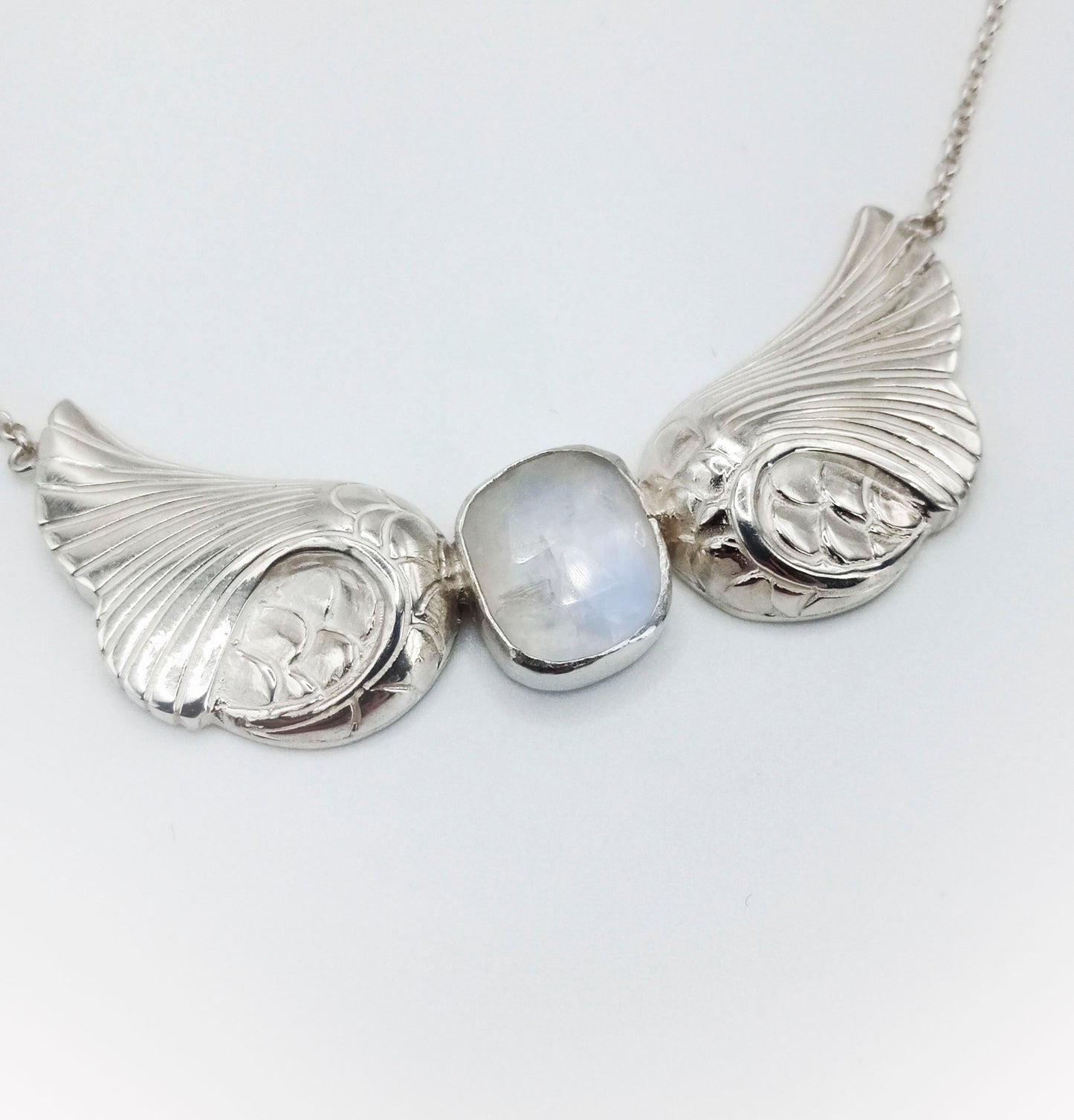 Mermaid Tail Moonstone Silver 925 Necklace