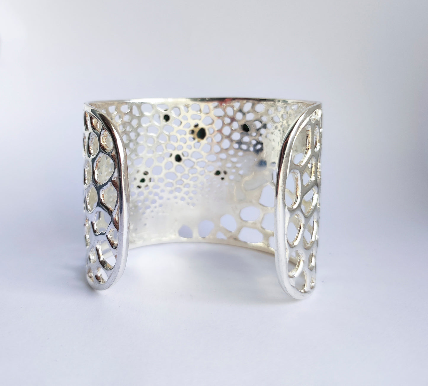 Malachite Silver Cuff Bracelet