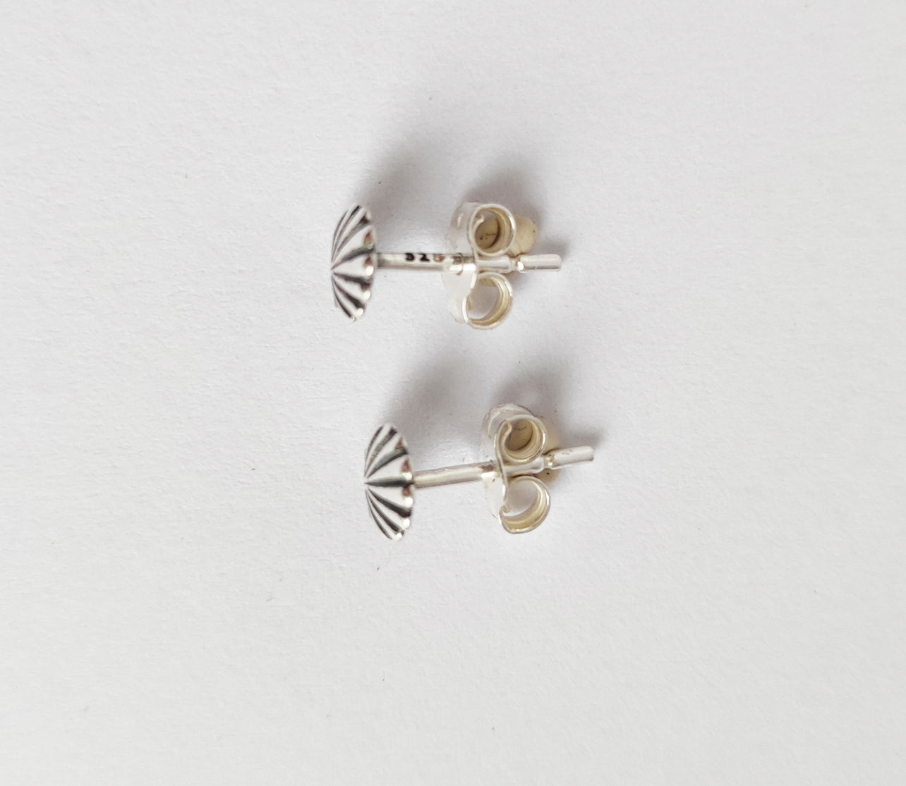 Mini Silver Shell Stud Earrings