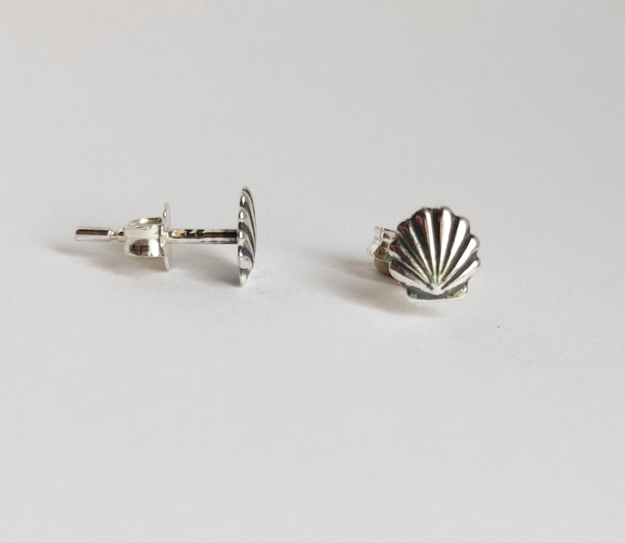 Mini Silver Shell Stud Earrings