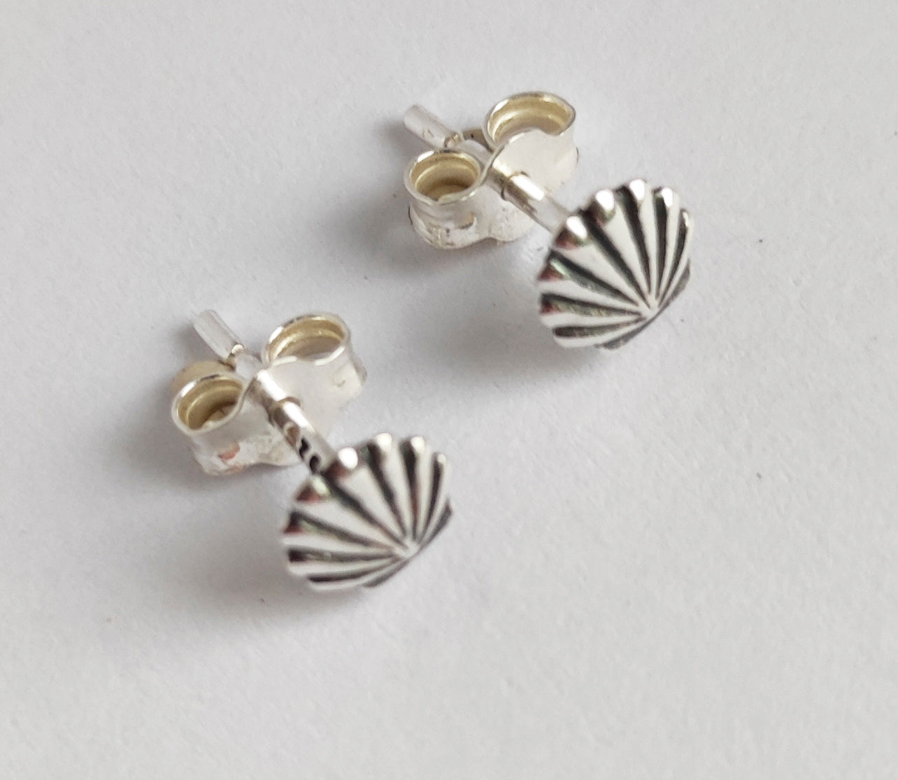 Mini Silver Shell Stud Earrings