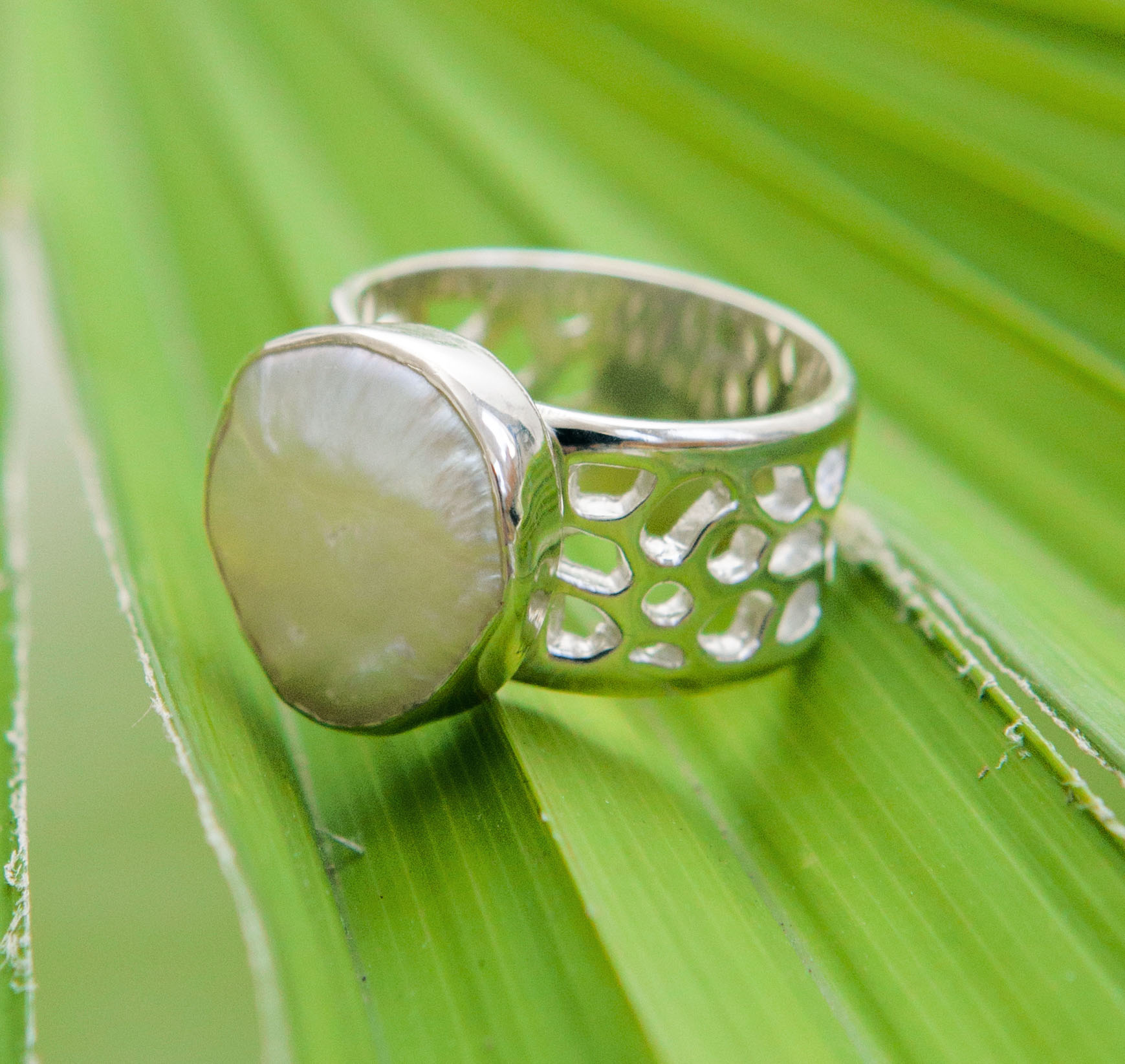 Keshi pearl sale ring